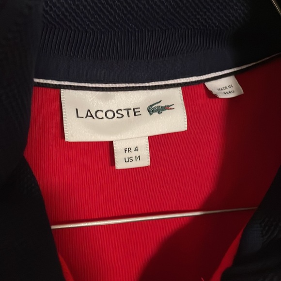 Lacoste 1/4 Zip Medium 4 Red - Picture 2 of 2